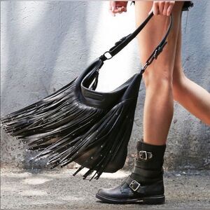 FRYE Veronica black leather combat Tanker Moto Boot 7